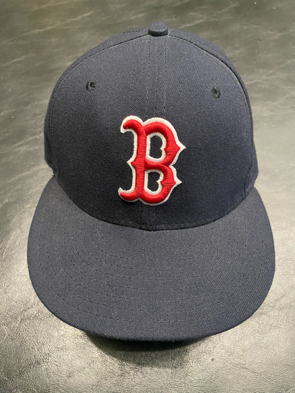 New Era Kids Navy Blue Boston Red 'B' Logo Cap Fitted Size 7